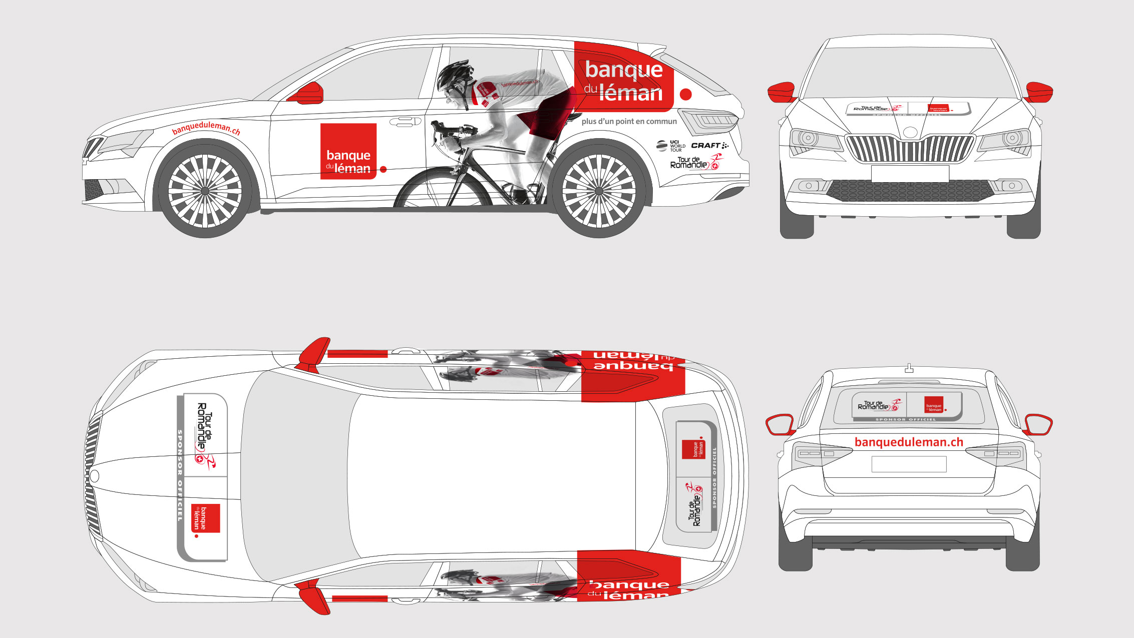 Voitures de la caravane du Tour de Romandie